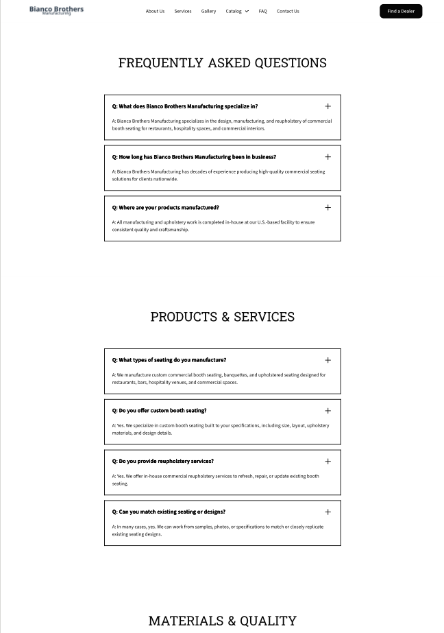 Clarity design example from the Bianco Brothers case study